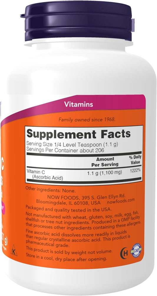 Now Supplements, Vitamin C Crystals (Ascorbic Acid) Powder, Antioxidant Protection*, 8-Ounce (Pack Of 2)