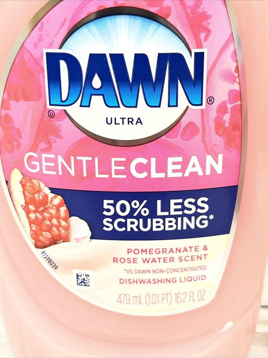 Dawn Gentle Clean Dishwashing Liquid 16.2 oz, Pomegranate & Rose Water Scent (Pack of 3)