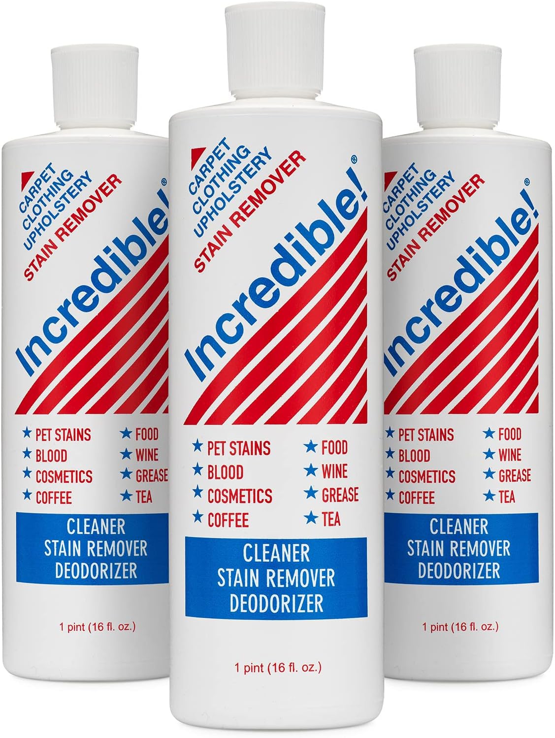 Stain Remover For Clothes, Laundry, Carpets, Mattress & Upholstery, 16.oz (Pack of 3)