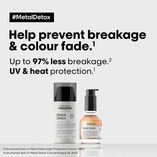 L’Oréal Professionnel Serie Expert Metal Detox Oil And Leave-In Cream Blow-Dry Duo, 50 Ml, 100 Ml