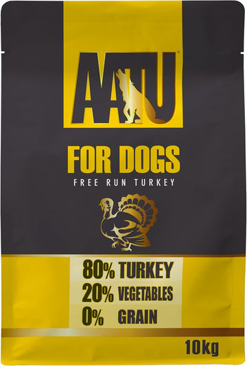 AATU 80/20 Complete Dry Dog Food, Turkey 10kg - Dry Food Alternaitve to Raw Feeding, High Protein. No Nasties, No Fillers?AT10