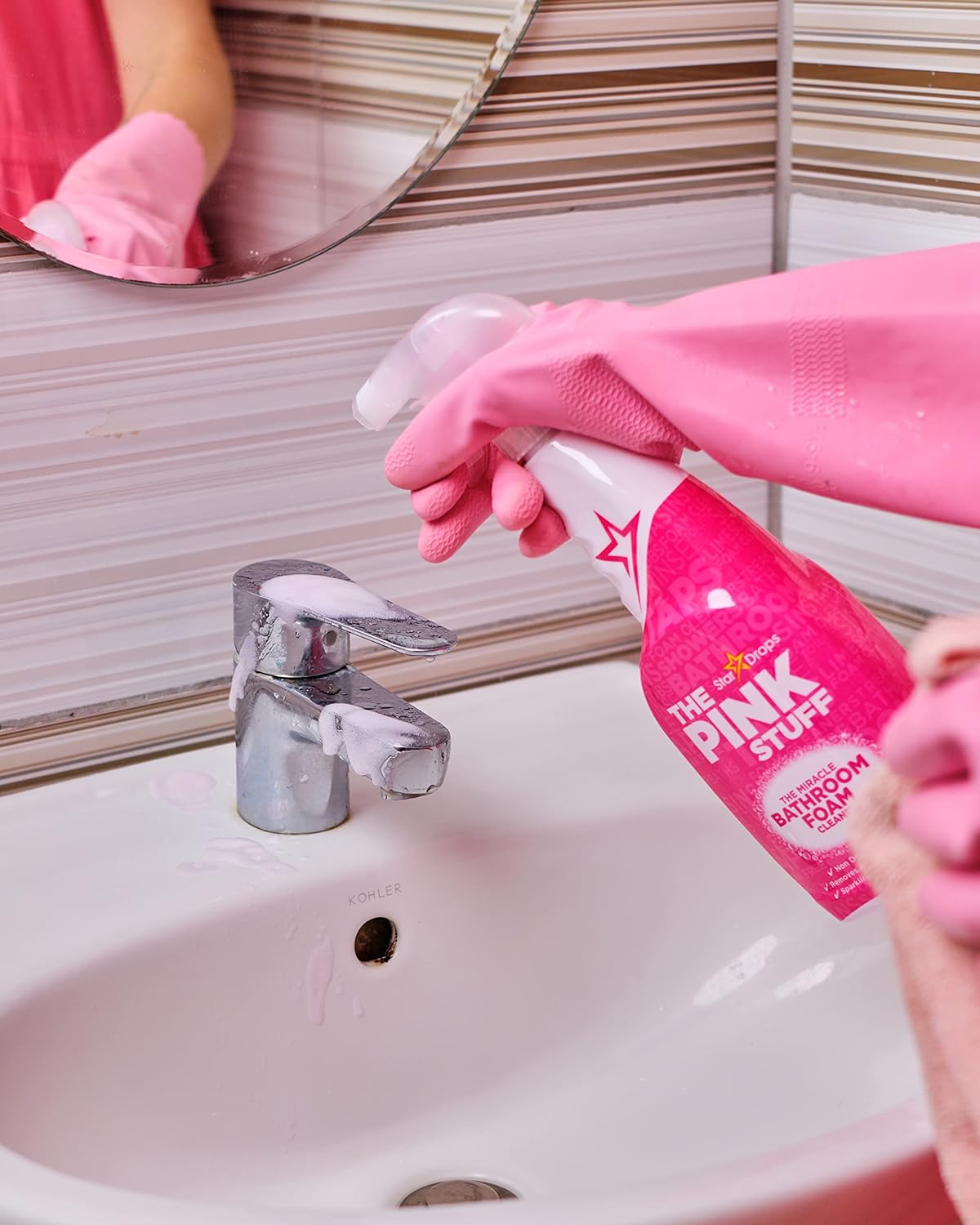 Stardrops - The Pink Stuff - Miracle Bathroom Foam Cleaner 750ml : Office Products