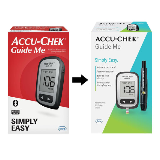 Accu-Chek Guide Me Glucose Monitor Kit For Diabetic Blood Sugar Testing: Guide Me Meter, Softclix Lancing Device, And 10 Softclix Lancets