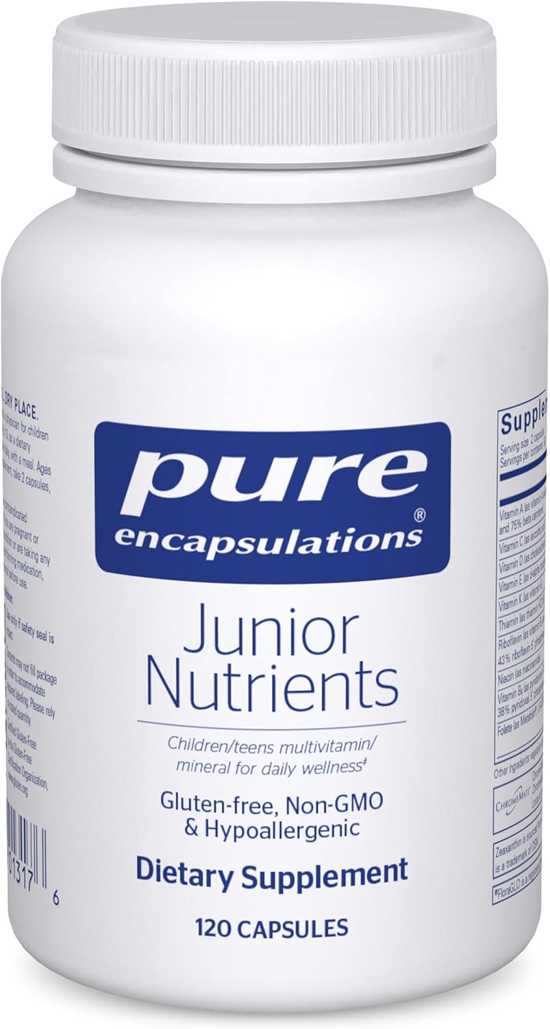 Pure Encapsulations Junior Nutrients - Kids & Teens Multivitamin - Without Iron - With Calcium, Vitamin D3 & Vitamin C - Non-Gmo & Vegetarian - 120 Capsules