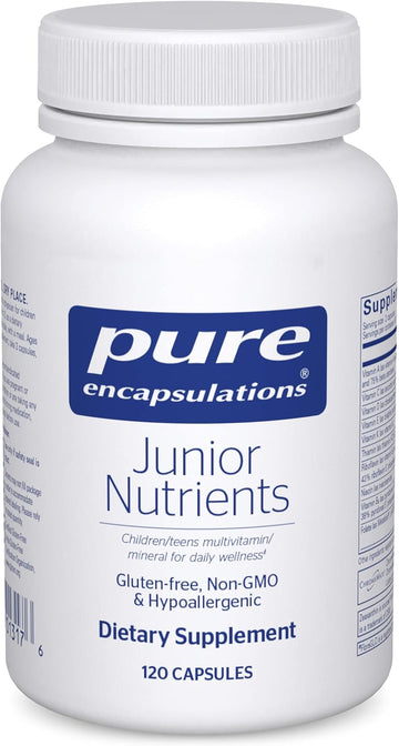 Pure Encapsulations Junior Nutrients - Kids & Teens Multivitamin - Without Iron - With Calcium, Vitamin D3 & Vitamin C - Non-Gmo & Vegetarian - 120 Capsules