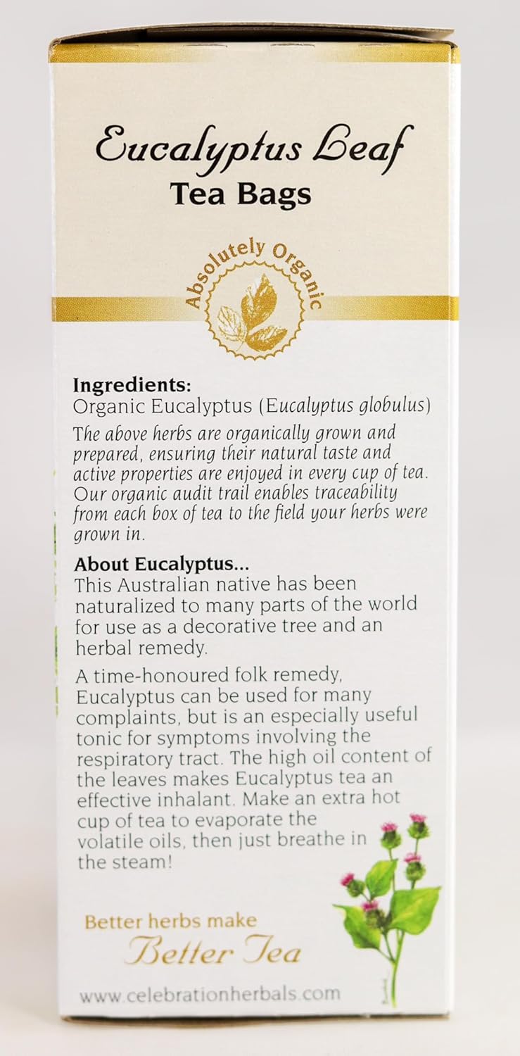 Celebration Herbals Eucalyptus Leaf Organic 24 Bag, 0.02 Pound : Grocery & Gourmet Food