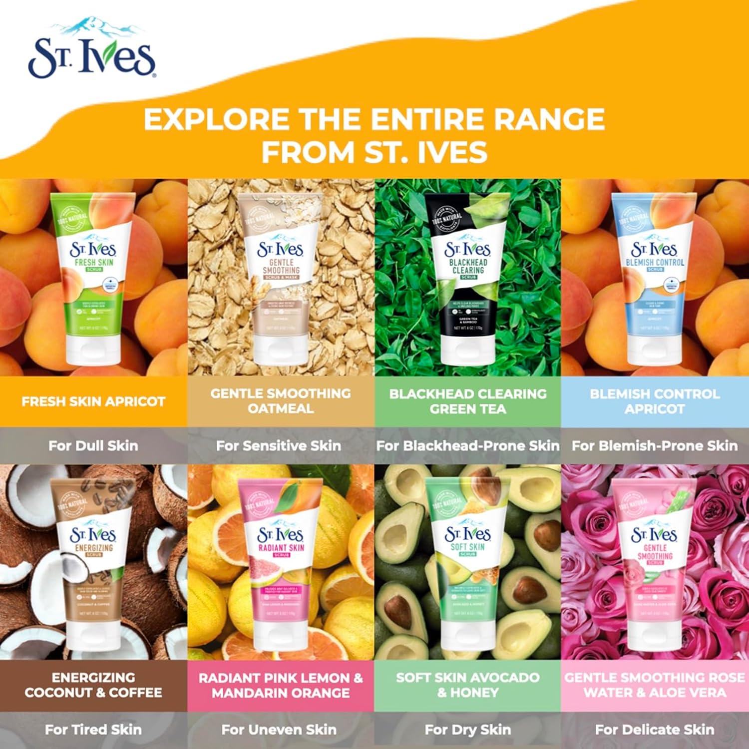 St. Ives Radiant Skin Face Scrub, Pink Lemon And Mandarin Orange, 6 Oz : Beauty & Personal Care
