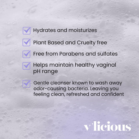 V’licious Foam Me Up - pH Balanced Intimate Feminine Wash | Cleanse, Hydrates, Refresh & Rejuvenate - Suitable for All Skin Types - Paraben, Dyes & Cruelty Free, Plant Based - 5 Fl Oz