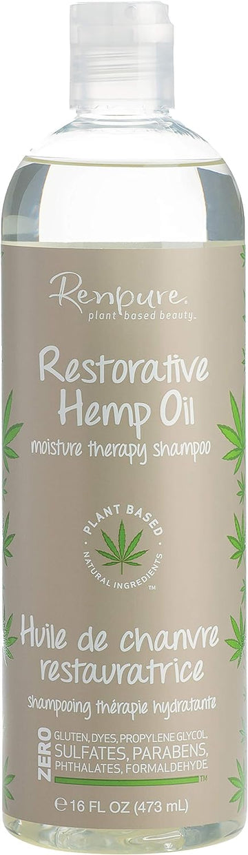 RENPURE Restorative Hemp Shampoo, Basic, cedarwood & patchouli, 19 Fl Oz