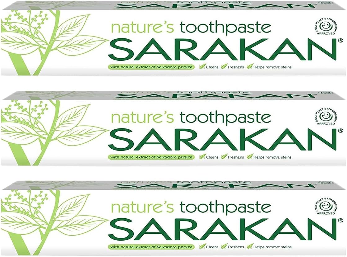 Sarakan Nature’S Toothpaste (50 Ml) | Vegan Toothpaste | Fluoride Free | Suitable For Adults And Children - 3 Pack