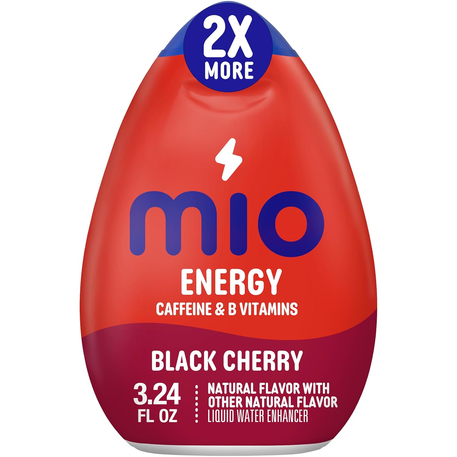 Mio Energy Black Cherry Liquid Water Enhancer Drink Mix, 2X More, 3.24 Fl Oz Bottle, As Seen On Tiktok