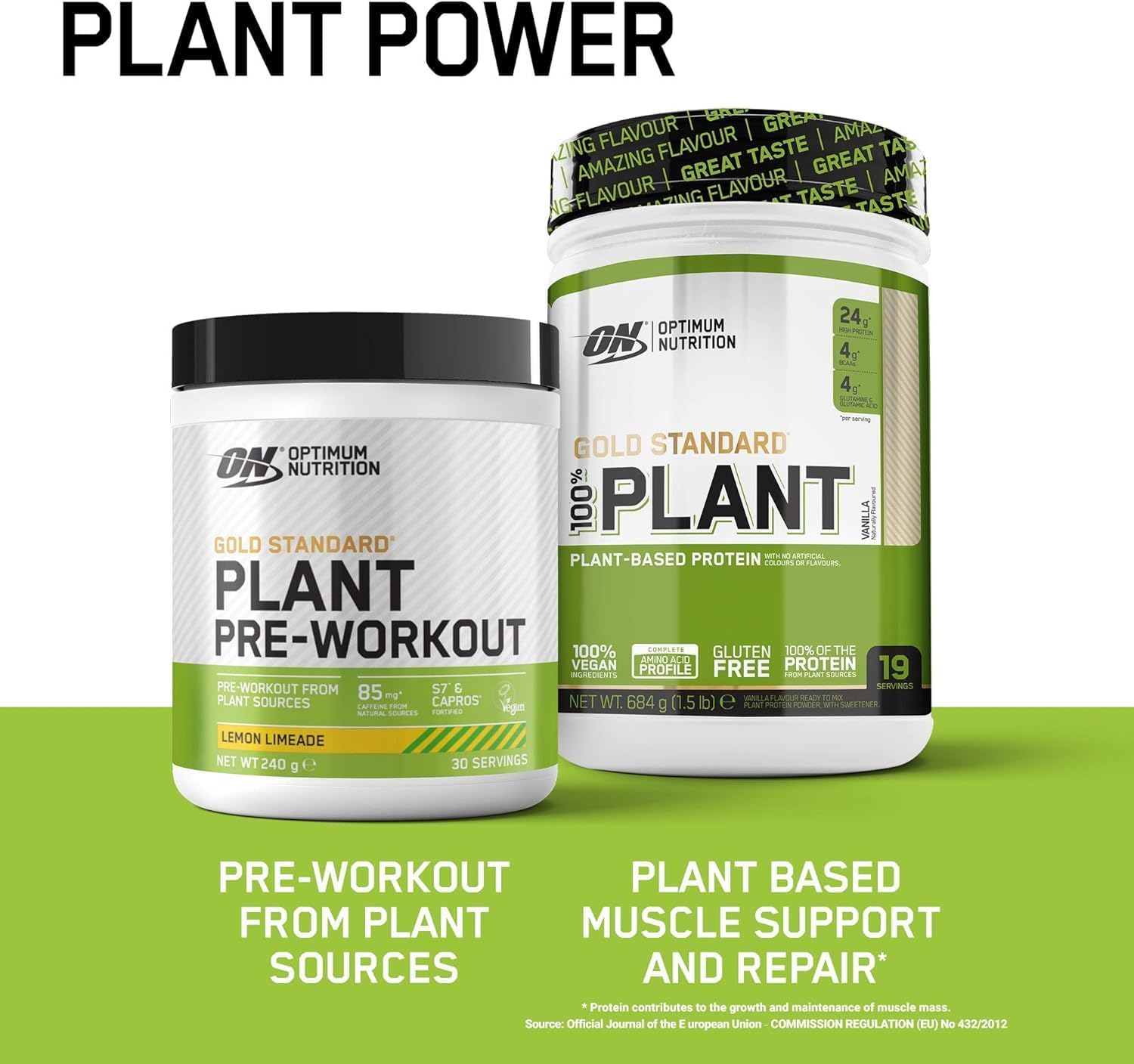 Optimum Nutrition Gold Standard Plant Pre-workout, Plant BasedPowder with Caffeine, Vegan Food Supplement For Men and Women, Lemon Limeade Flavour, 30 Servings, 240 g