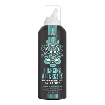 Base Laboratories Hypochlorous Acid Spray 8Oz | Piercing Aftercare Healing Solution For Piercings, Bumps, Keloids & Wounds - Nose, Ears, Belly