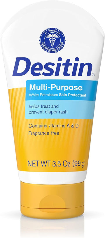 Desitin Skin Protectant And Diaper Rash Ointment Multi-Purpose With Vitamins A & D, Travel Size, 3.5. Oz Tube