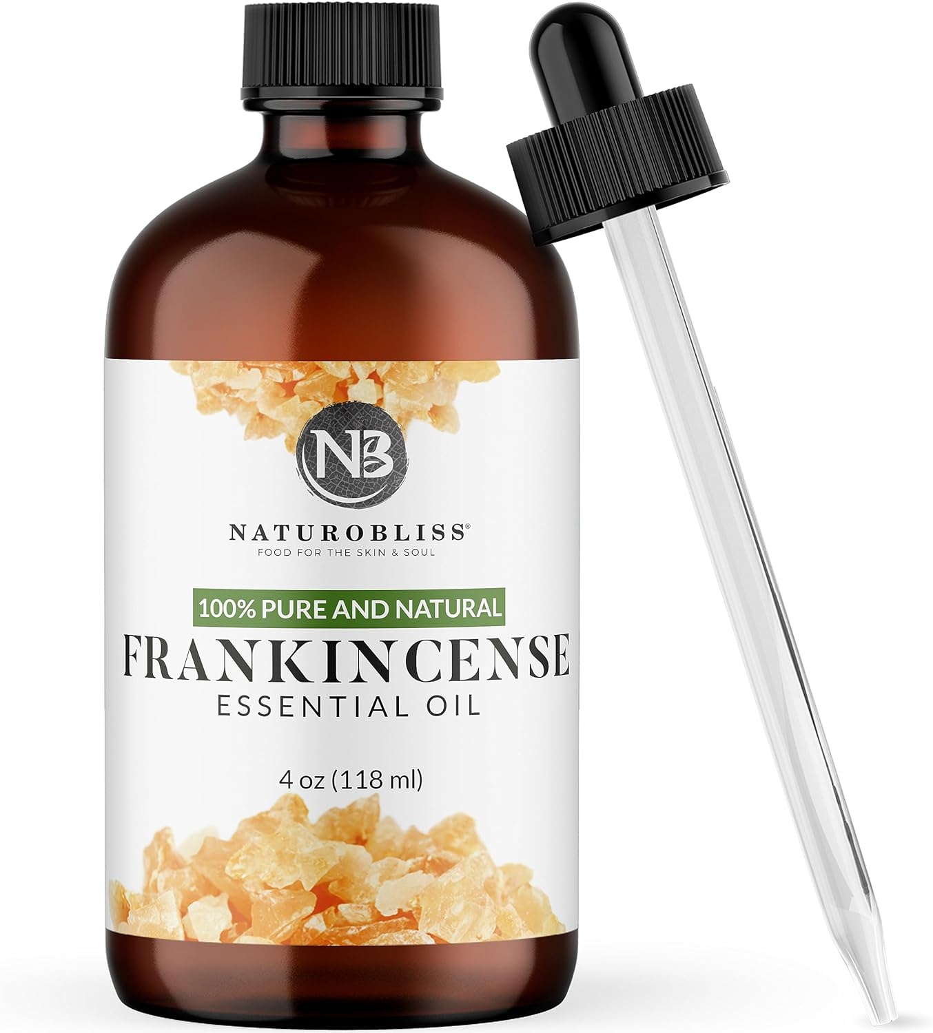 100% Pure Frankincense Essential Oil Therapeutic Grade Premium Quality (4 fl. oz) with Glass Dropper, Perfect for Aromatherapy