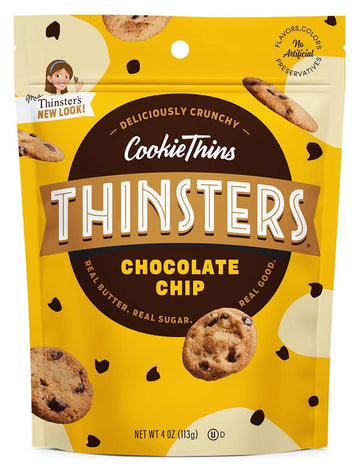 Thinsters Cookies, Chocolate Chip Cookie Thins, 4 Oz Pack
