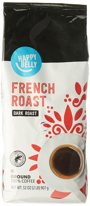 Amazon Brand - Happy Belly French Roast Ground Coffee, Dark Roast, 2 pound (Pack of 1)