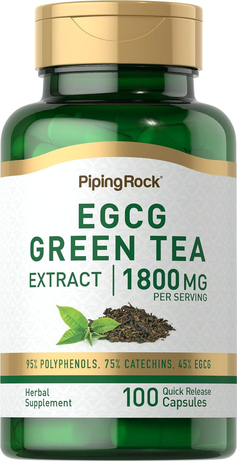 Piping Rock EGCG Green Tea Extract 1800 mg | 100 Capsules | Standardized Supplement | Non-GMO, Gluten Free