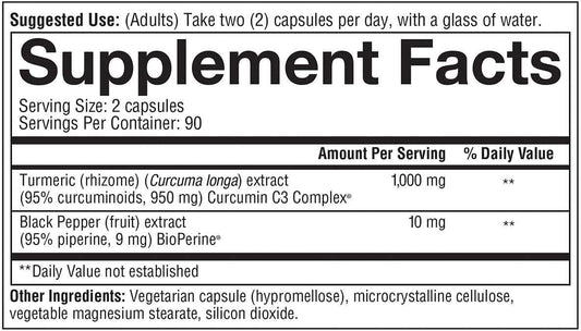 Youtheory Turmeric Extra Strength 1000mg (180 Count) (2 Pack)