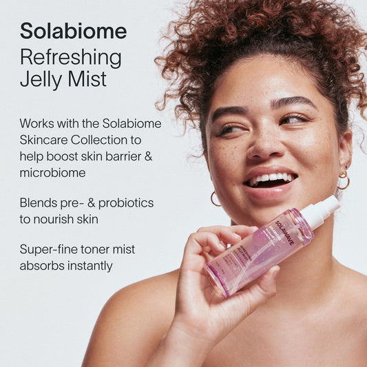Solawave Refreshing Jelly Mist Toner With Gotu Kola, Prebiotics, Probiotics, Hydrating Pro Vitamin B5 For All Skin Types (3.4 Oz)