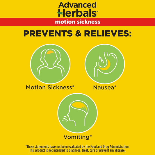 From The Makers Of Dramamine, Advanced Herbals, Non-Drowsy, Motion Sickness Relief, Made With Natural Ginger, 18 Count