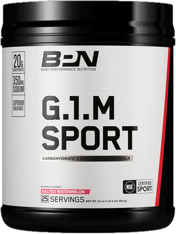 Bare Performance Nutrition, Bpn G.1.M Go One More Sport, Endurance Training Fuel, Superior Carbohydrate & Electrolytes Powder Formula, Reduce Fatigue, Salted Watermelon, 25 Servings