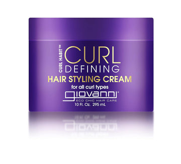 Giovanni Curl Habit Curl Defining Styling Cream - Enhances Curls, Tames Frizz & Flyaways, Silicone-Free, Lightweight, Curl-Enhancing Hair Product - 10 Oz