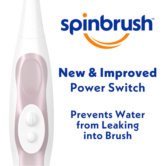 Spinbrush Pro Whiten Battery-Powered Electric Toothbrush Value Pack, Medium Bristles, Batteries Included, 1 Brush & 1 Replacement Head