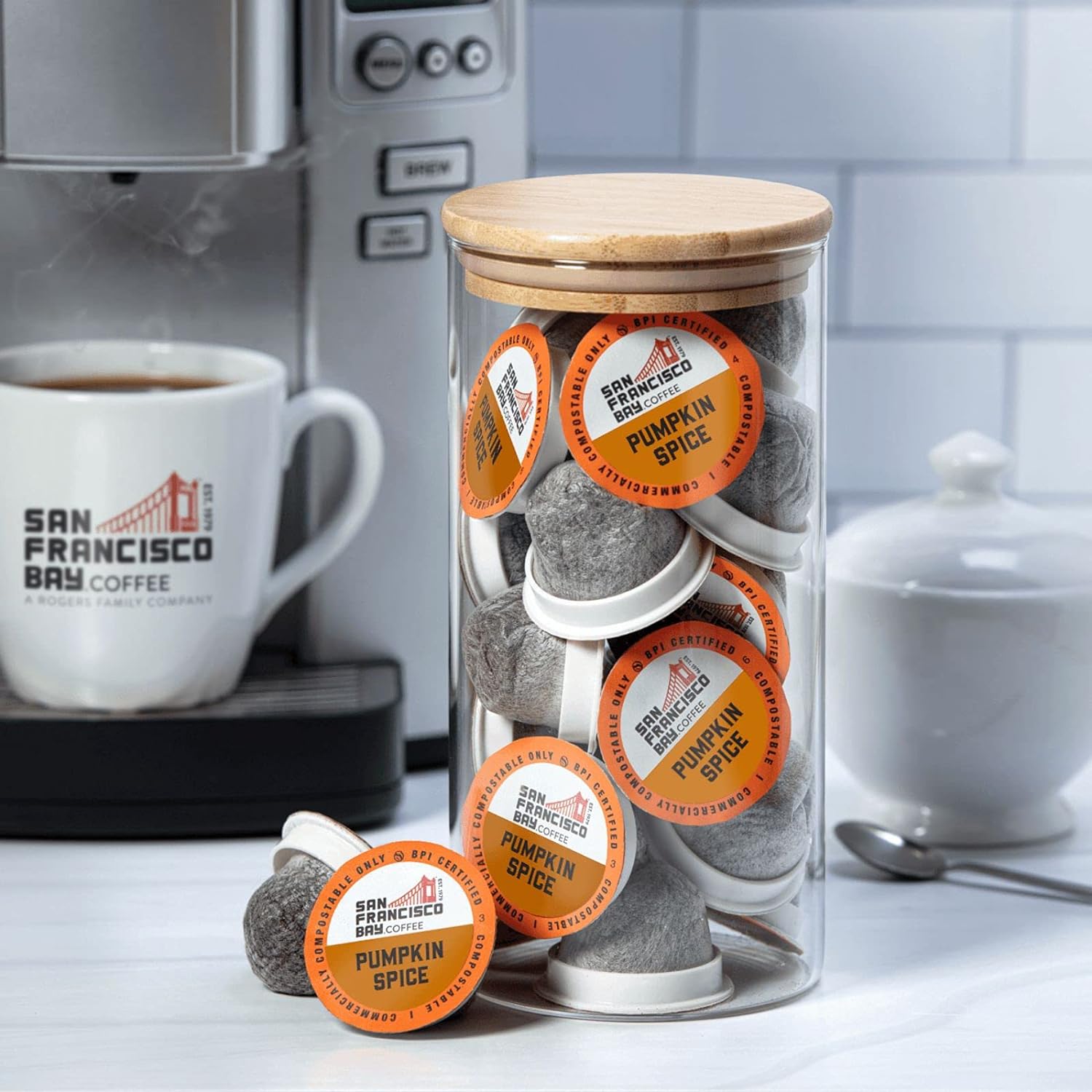 San Francisco Bay Compostable Coffee Pods - Pumpkin Spice (80 Ct) K Cup Compatible including Keurig 2.0, Flavored, Medium Roast : Everything Else