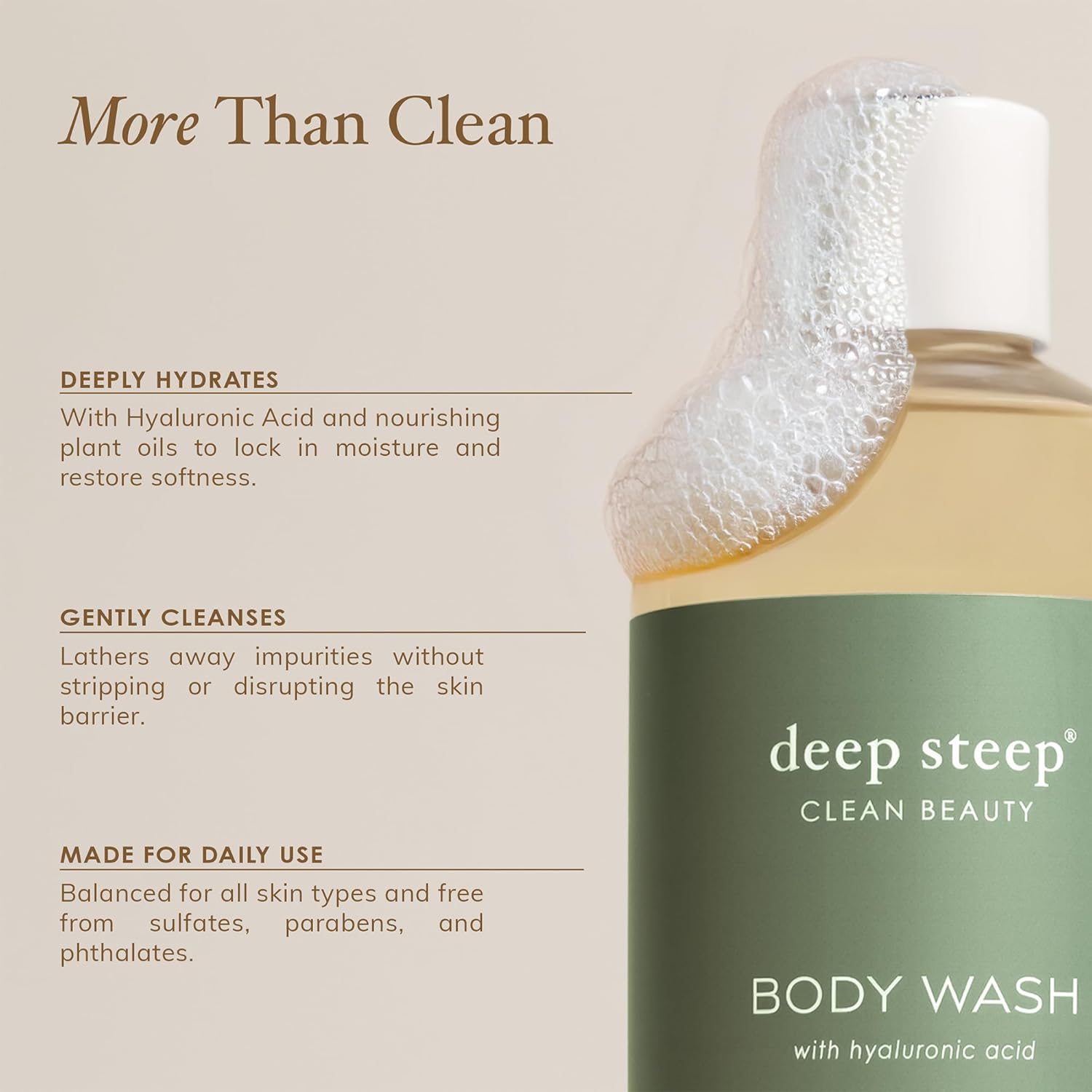 Deep Steep Body Wash, Lilac Blossom, 17 Oz – Hydrating Shower Gel With Hyaluronic Acid, Shea Butter, Aloe Vera & Argan Oil – Vegan, Clean Beauty, Clean & Refreshed Skin : Beauty & Personal Care