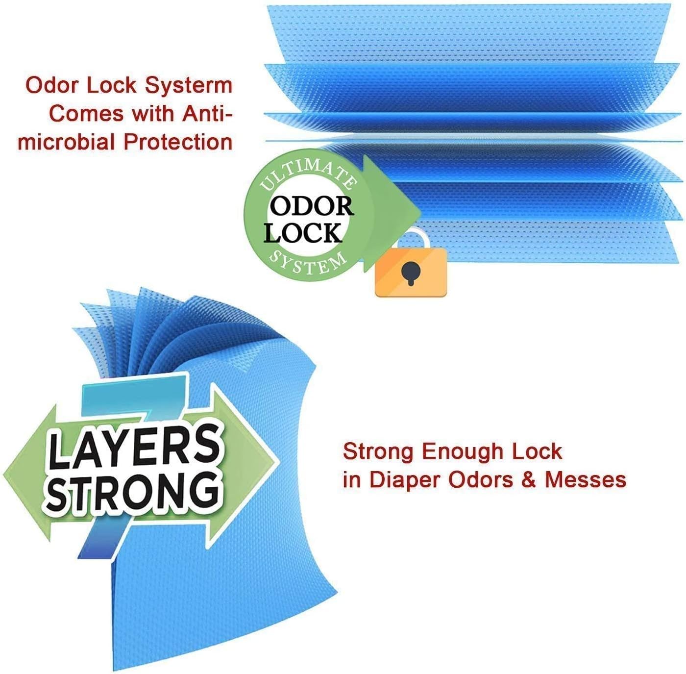 Diaper Pail Refill Bags, 1088 Counts, 34 Bags, Fully Compatible With Arm&Hammer Disposal System