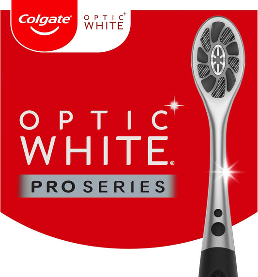 Colgate Optic White Pro Series Whitening Charcoal Toothbrush For Stain Removal, Soft Bristles, 2 Pack