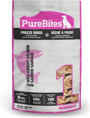 Purebites Salmon Freeze Dried Dog Treats, 1 Ingredient, Made In Usa, 2.47Oz