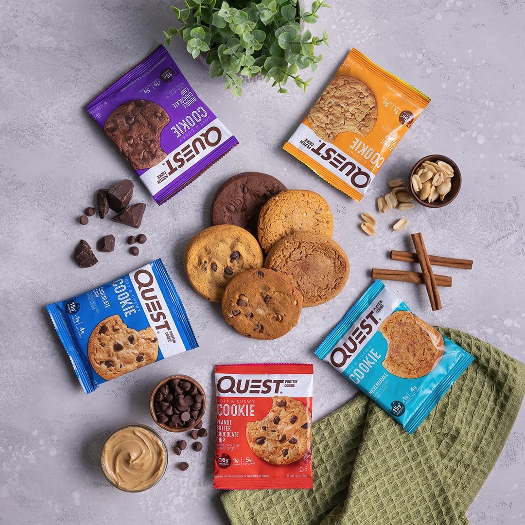 Quest Nutrition Chocolate Chip Protein Cookie; Keto Friendly; High Protein; Low Carb; 12 Count : Grocery & Gourmet Food