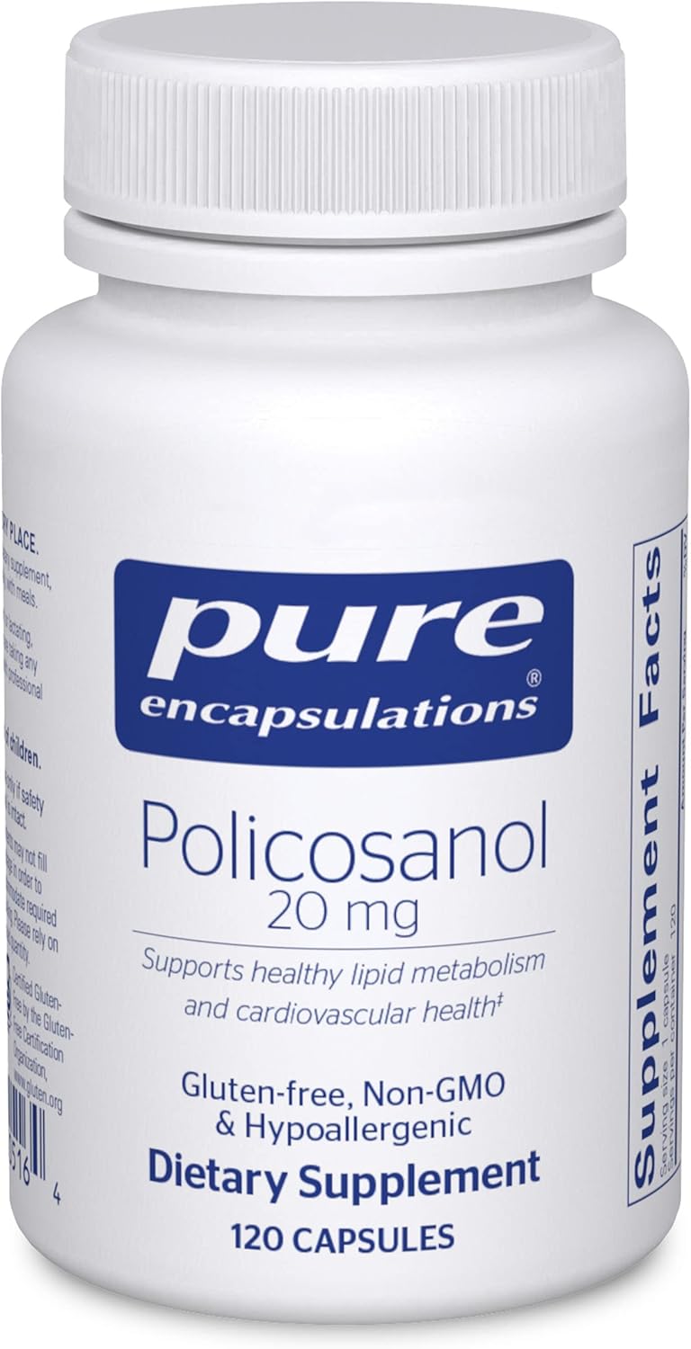Pure Encapsulations Policosanol 20 Mg | Hypoallergenic Supplement Supports Healthy Lipid Metabolism And Cardiovascular Function | 120 Capsules
