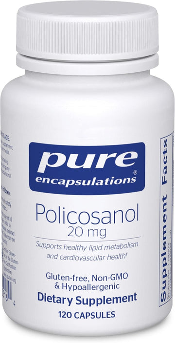 Pure Encapsulations Policosanol 20 Mg | Hypoallergenic Supplement Supports Healthy Lipid Metabolism And Cardiovascular Function | 120 Capsules