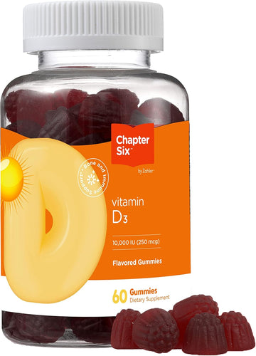 Zahler Chapter Six Vitamin D3 Gummies, Vitamin D Gummies For Adults 10000 Iu, Kosher, 60 Gummies