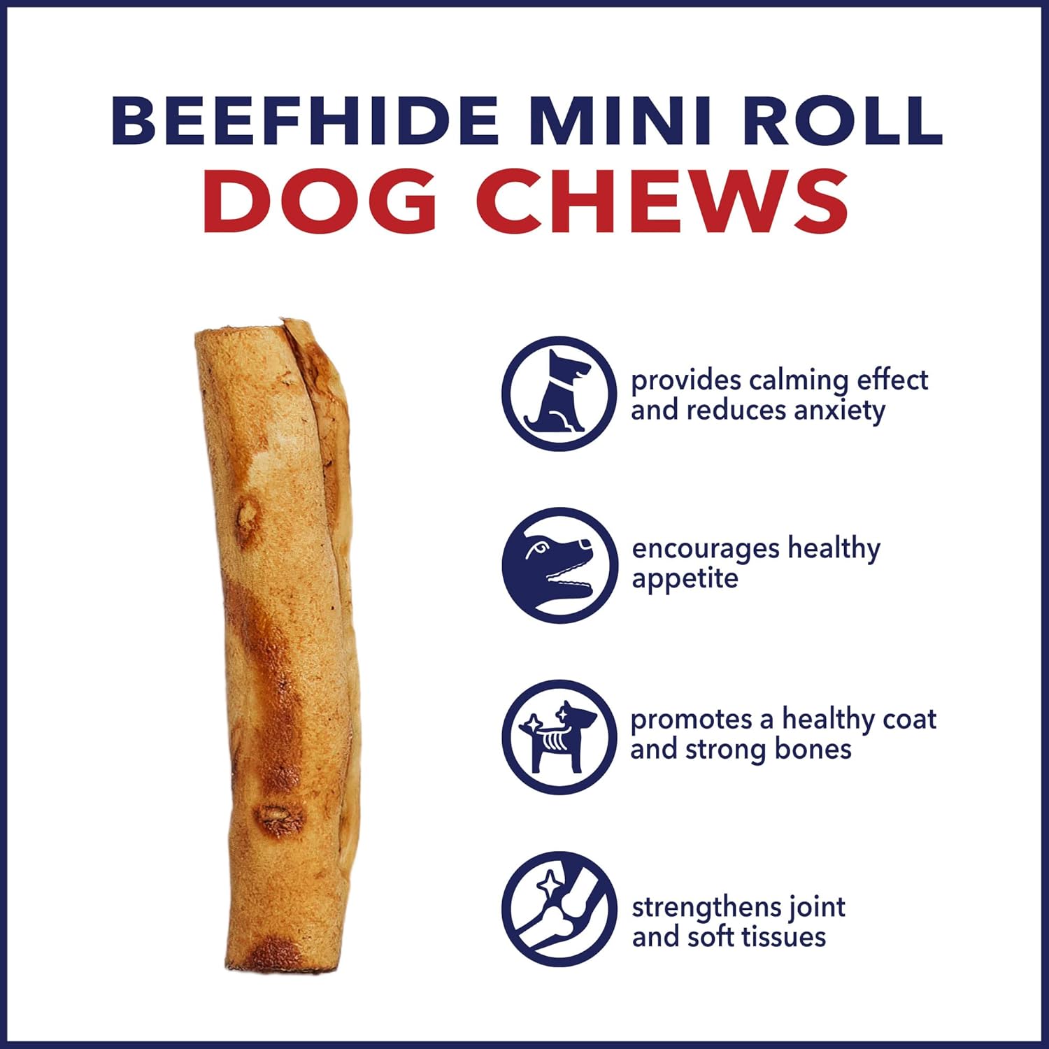 Pet Factory 100% Made in USA Beefhide 3-3.5" Mini Rolls Dog Chew Treats - Chicken Flavor, 35 Count/1 Pack : Pet Supplies
