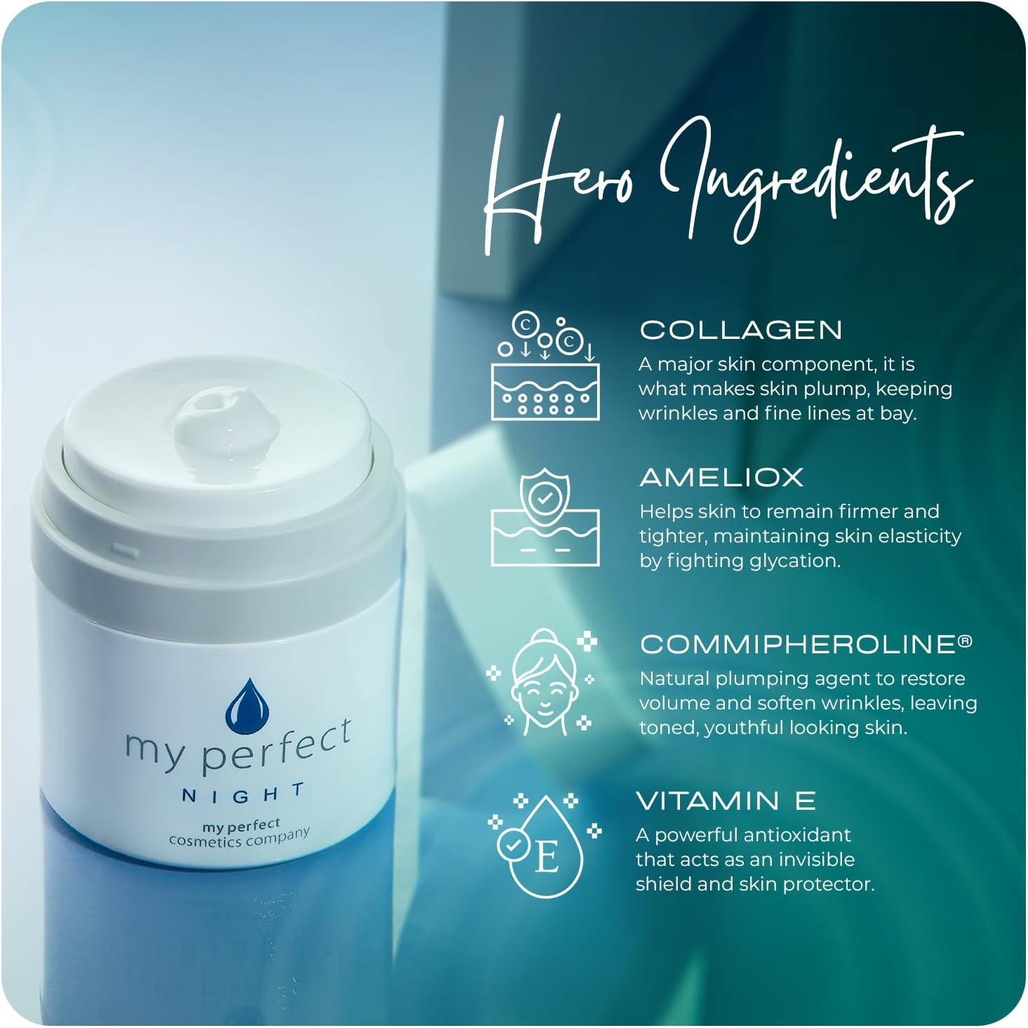My Perfect Night, Penny Lane, 50ml Rich, Rejuvenating, Skin-Plumping, Hydrating Face Night Cream/Moisturiser, Instant Results, Anti-Ageing. 3 Month Supply, As Seen on TV. : Amazon.co.uk: Beauty
