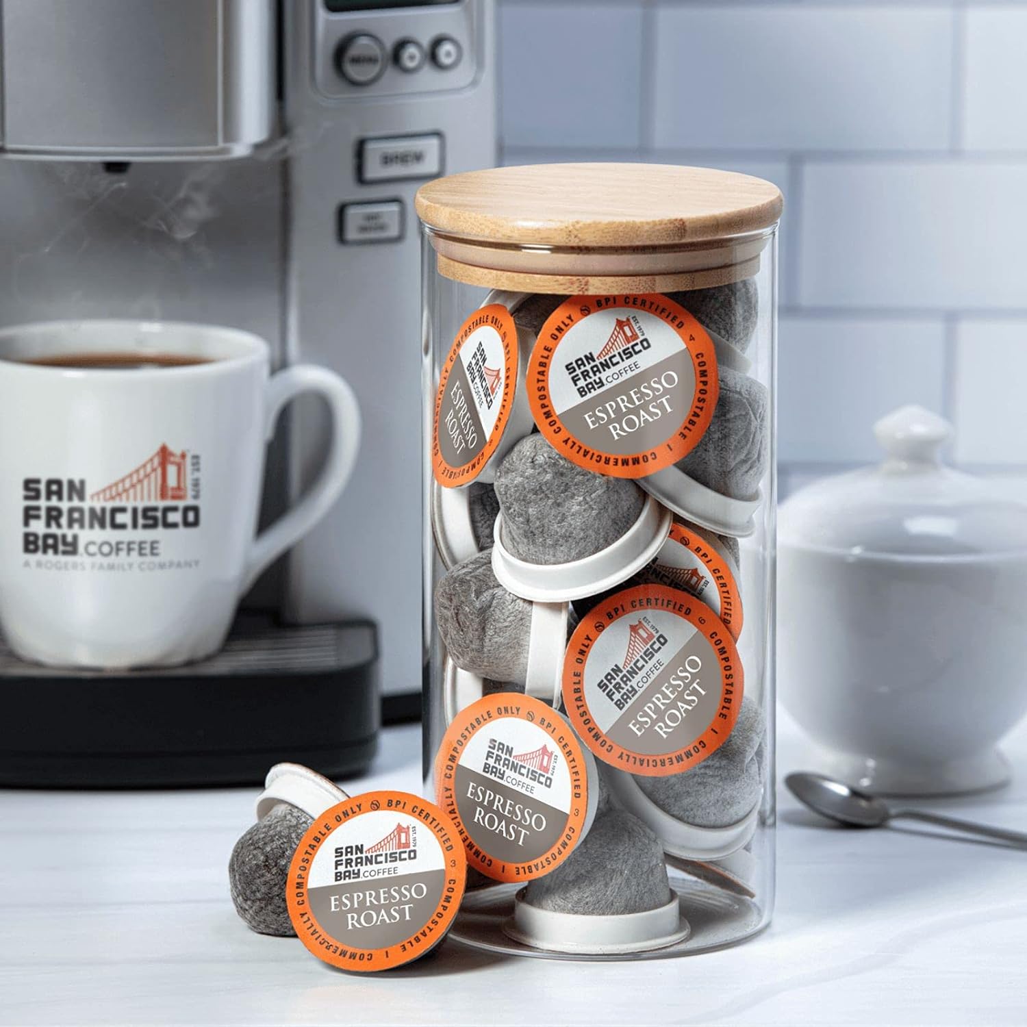 San Francisco Bay Compostable Coffee Pods - Espresso Roast (80 Ct) K Cup Compatible including Keurig 2.0, Dark Roast : Everything Else