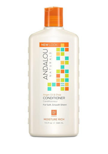 Andalou Naturals Conditioner Ounce, 1 Pack, Moisture Rich Argan Oil and Shea, 11.5 Fl Oz