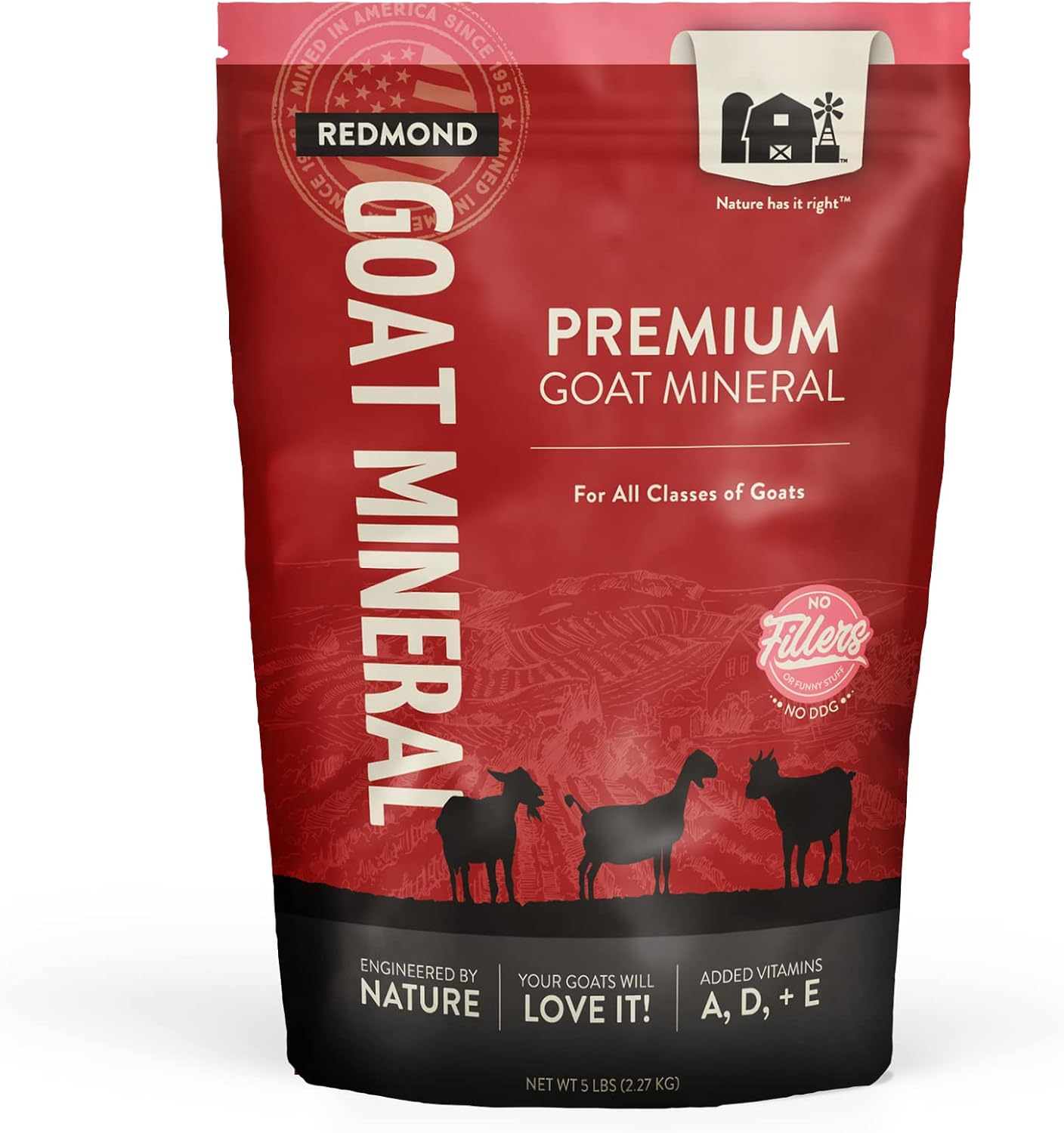 Redmond Goat Mineral Rock On A Rope, Unrefined Salt (3-5 Lb Rock) : Health & Household