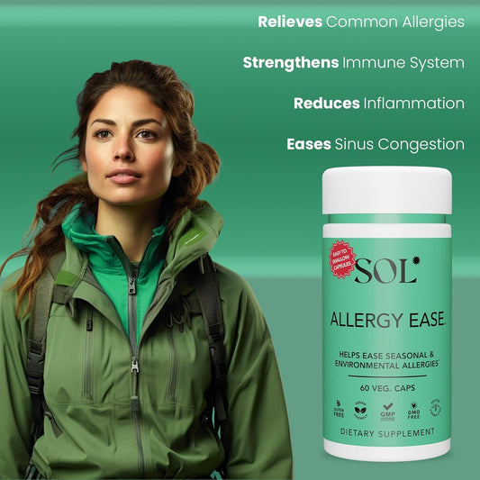 Allergy Ease Supplement: Allergy Relief And Immune Support, 15X More Powerful, Andrographis, Astragalus, 60 Easy-To-Swallow Capsules