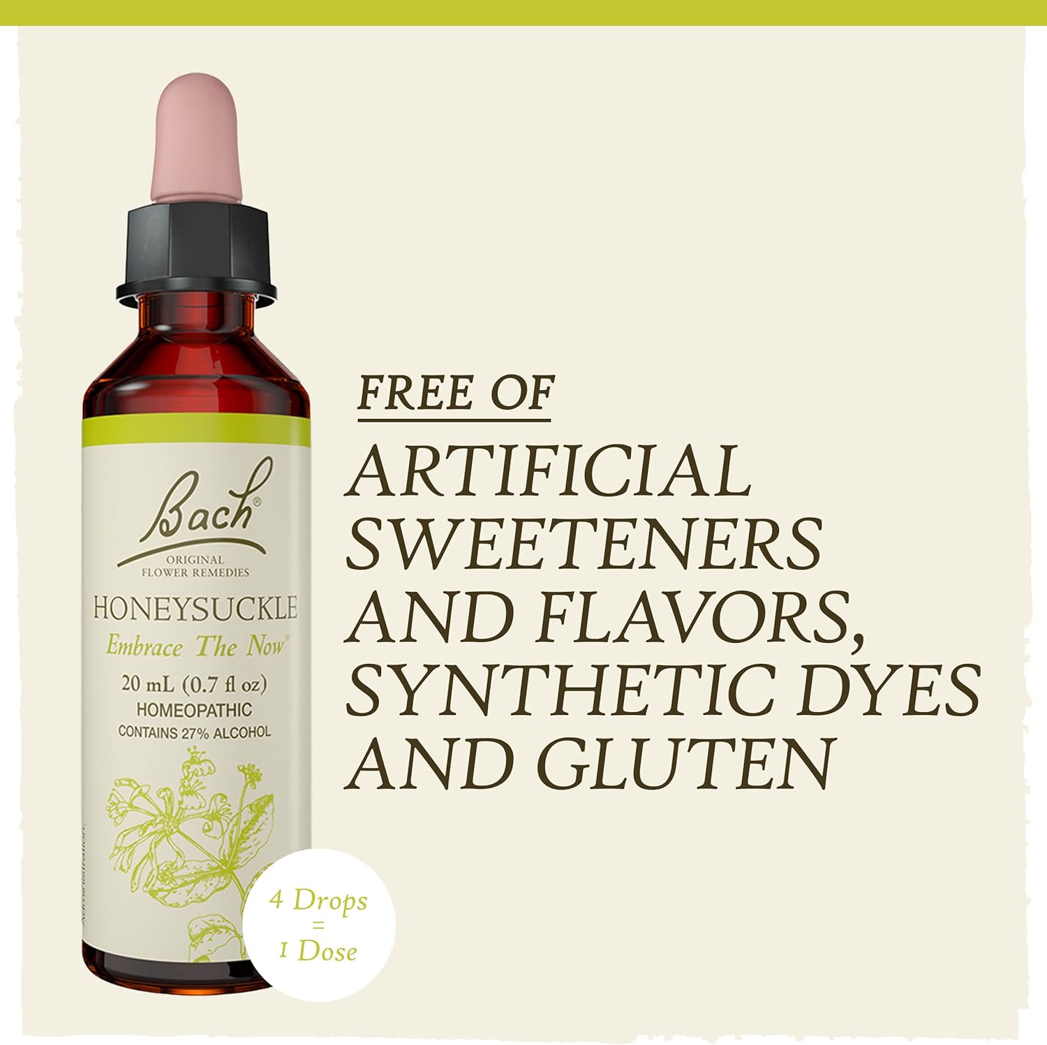 Bach Original Flower Remedies, Honeysuckle for Embracing the Now, Natural Homeopathic Flower Essence, Emotional Wellness and Stress Relief, Vegan, 20mL Dropper : Health & Household