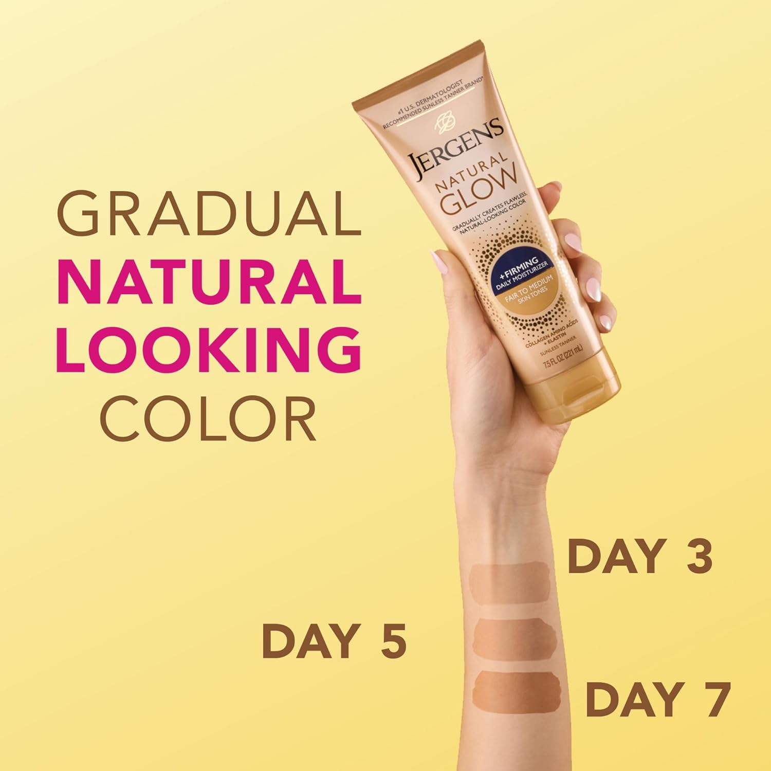 Jergens Natural Glow + Firming Daily Moisturizer Medium To Tan Skin Tones 7.5Oz