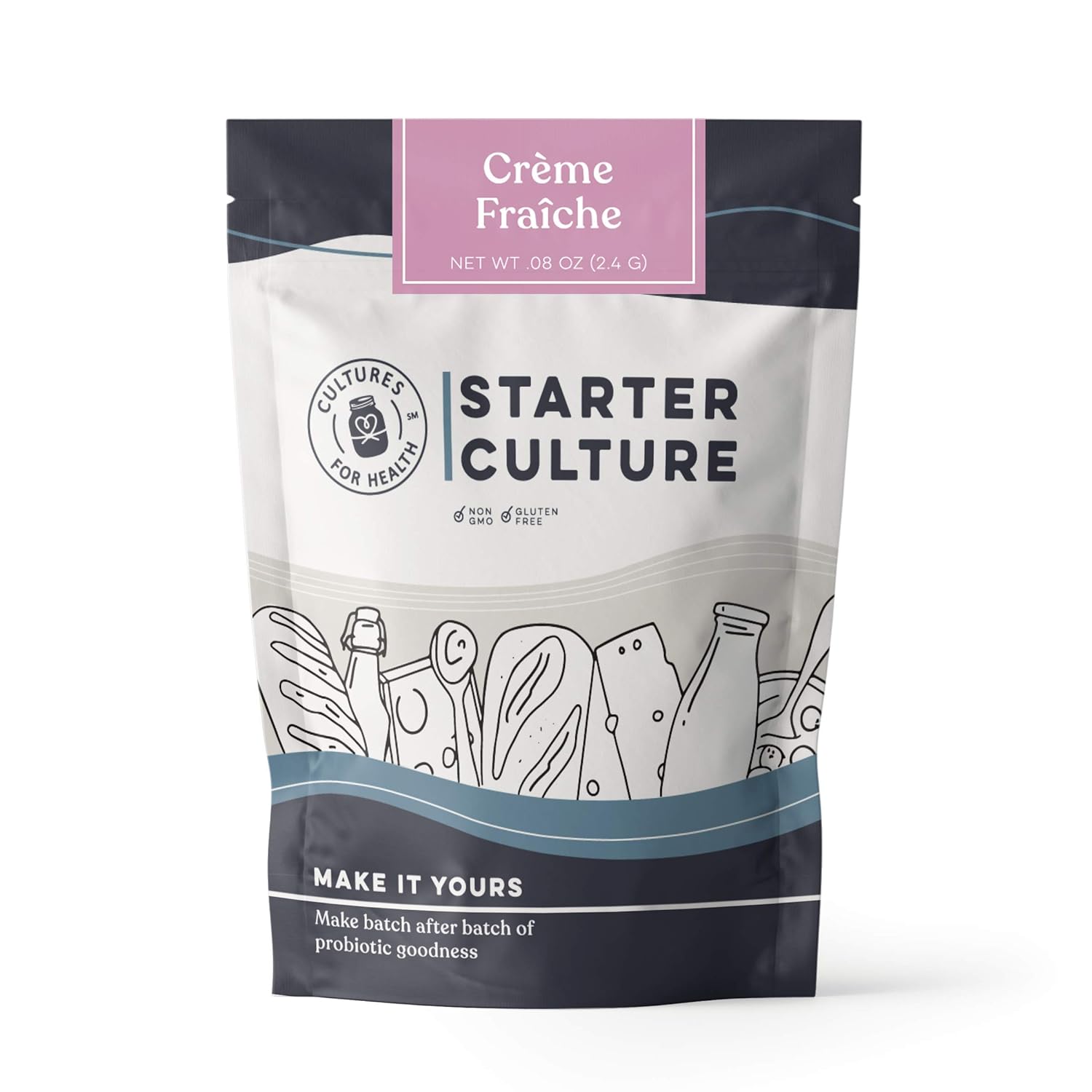 Cultures For Health Crème Fraîche Starter Culture | 4 Packets Direct-Set Active Cultures | Diy Homemade Rich Sour Cream | Cultures On Your Counter In Just 12 Hours | Make With Cream Or Half And Half