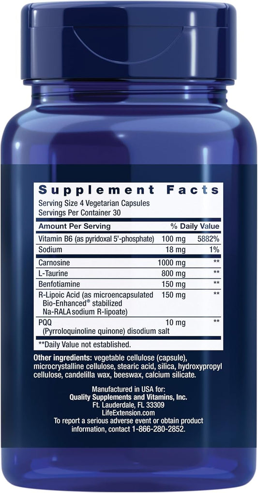Life Extension Mitochondrial Energy Optimizer With Pqq – For Heart & Brain Health, Energy Management And Anti-Aging - Gluten-Free, Non-Gmo, Vegetarian – 120 Capsules