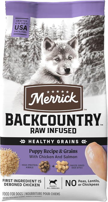 Merrick Backcountry Healthy Grains Premium Dry Puppy Food, Kibble With Freeze Dried Raw Pieces, Chicken - 4.0 Lb. Bag