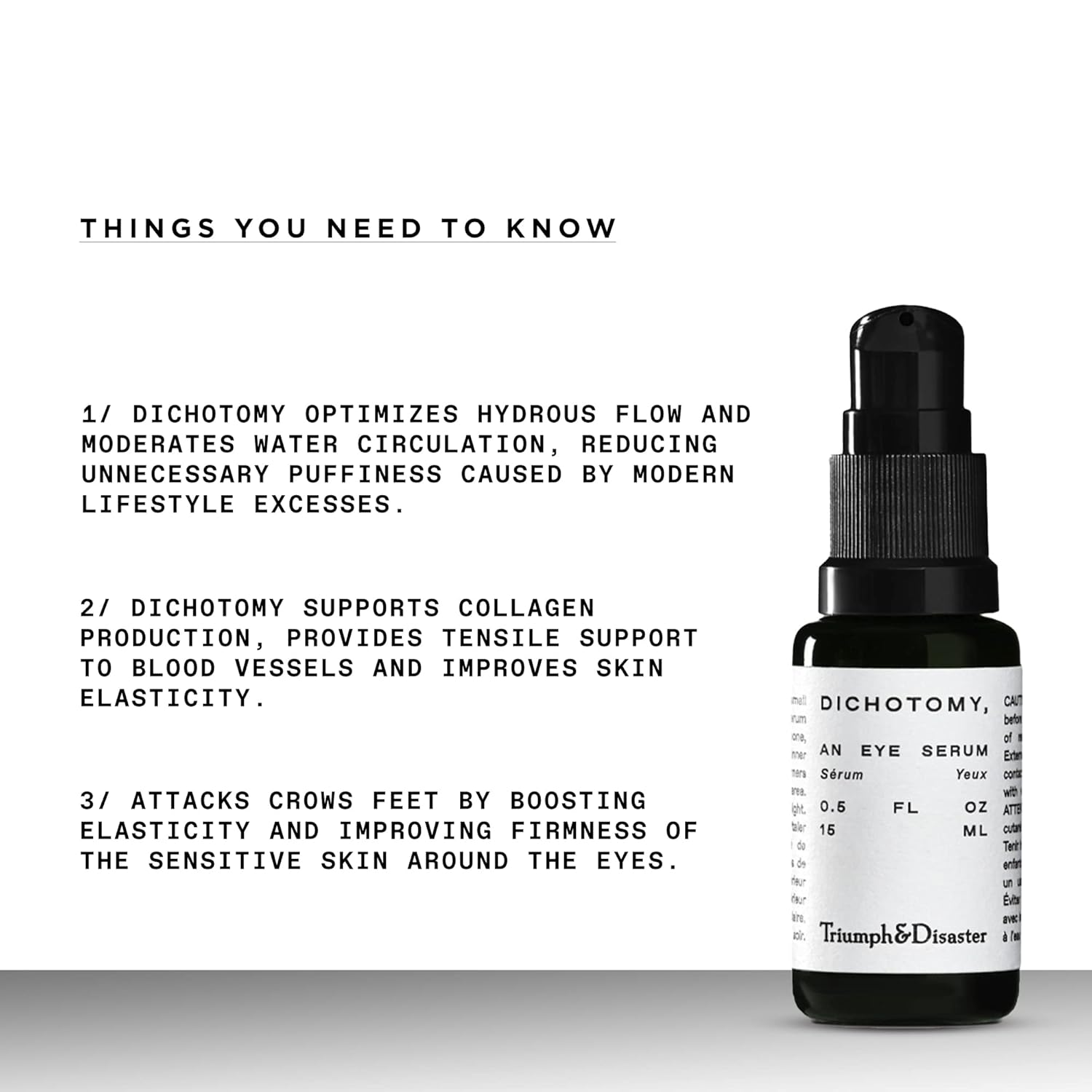 Triumph & Disaster | Dichotomy Eye Serum | Anti-Aging, Targeting Dark Circles, Crows Feet & Puffiness For Men - 0.5 Fl Oz
