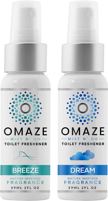Mist N Go Toilet Freshener, Breeze + Dream Scent 2Fl Oz | Odor Neutralizer for Toilets